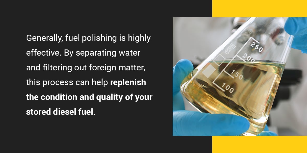 Polished fuel in a Erlenmeyer flask